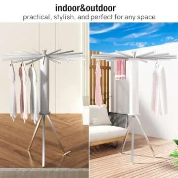 Compact Tripod Clothes Drying Rack for Space Saving