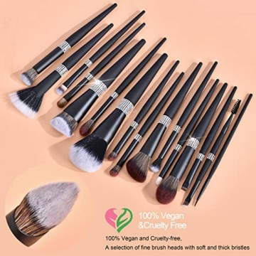 Bueart Design 16Pcs Makeup Brush Set for Flawless Results