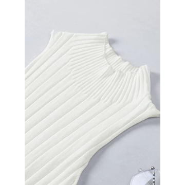 Sexy Bodycon Dress 2023 Mock Neck Sleeveless Ribbed Mini