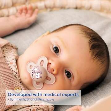 MAM Original Start Newborn Baby Pacifier, Best Pacifier for Breastfed Babies, Sterilizer Case, Girl , 0-3 Months 2 Count (Pack of 1)