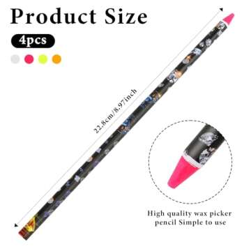 Hariendny 4 Pack Rhinestone Picker Tool Adhesive Resin Picker Pencil Nail Point Drill Pen Dotting Wa...
