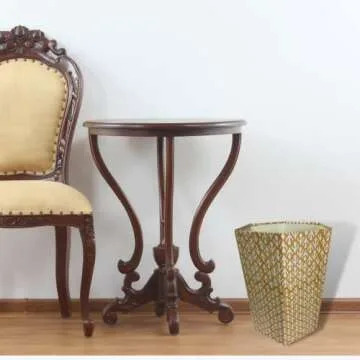 Fern Trail 3.3 Gallon Waste Basket | Small Decorative Block Printed Trash Can | Living Room, Bedroom, Bathroom | Eco Friendly and Plastic Free