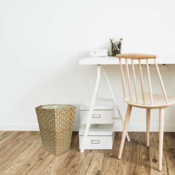 Fern Trail 3.3 Gallon Waste Basket | Small Decorative Block Printed Trash Can | Living Room, Bedroom, Bathroom | Eco Friendly and Plastic Free