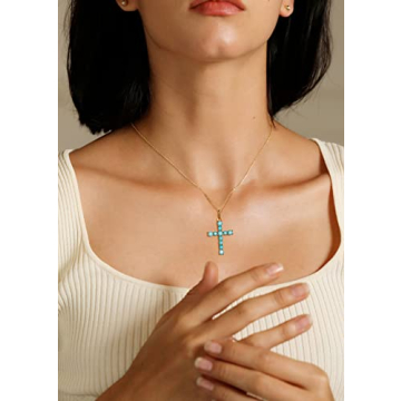 Elegant S.Leaf Cross Necklace for Women in Silver and Gold