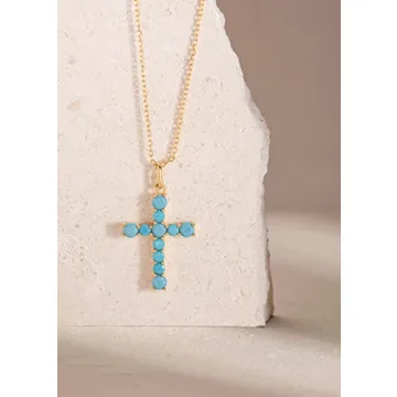 Elegant S.Leaf Cross Necklace for Women in Silver and Gold