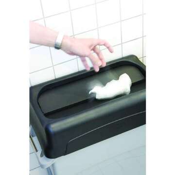 Rubbermaid Commercial Products Plastic Slim JimTrash Can Swing Lid