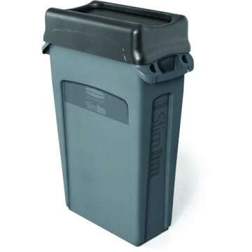 Rubbermaid Commercial Products Plastic Slim JimTrash Can Swing Lid