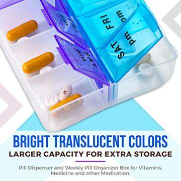 MEDca Weekly Pill Organizer - Twice-a-Day Convenience in One Pill Box