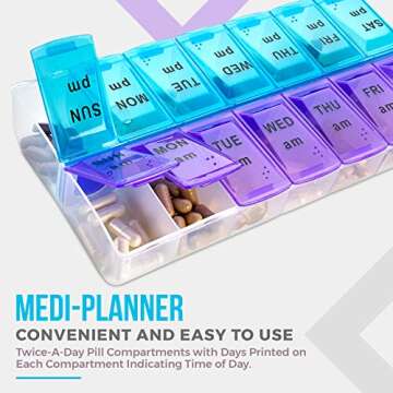 MEDca Weekly Pill Organizer for Hassle-Free Medication