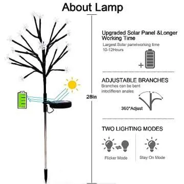 IUEECEN Solar Flowers Lights Garden Decor, Solar Garden Lights Outdoor Decorative,2Pack 40LED Solar Lights Outdoor Garden Waterproof for Outside Yard,Lawn,Patio,Pathway Decorations Gardening Gifts
