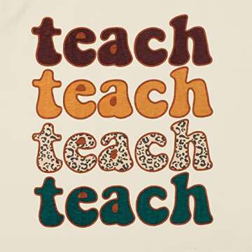 Women Teacher Shirt Colorful Letter Print Tee Inspirational Teachers Gift Shirts Casual Short Sleeve Tops Shirt