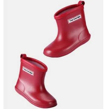 Toddler Rain Boots Baby Rain Boots Short rain boots for toddler Easy-on Lightweight and Waterproof
