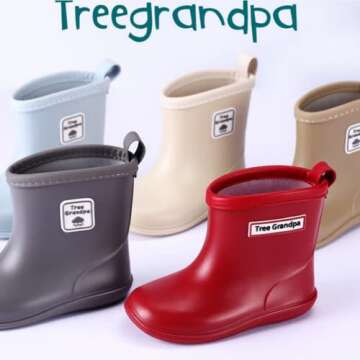 Toddler Rain Boots Baby Rain Boots Short rain boots for toddler Easy-on Lightweight and Waterproof