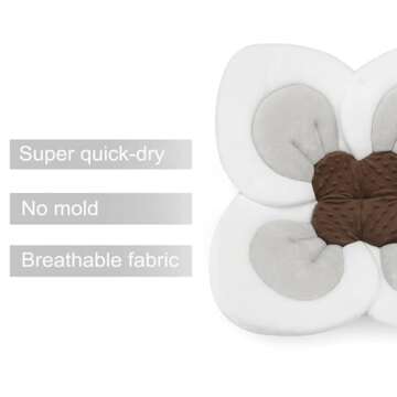 PandaEar Baby Bath Pad for Infant Newborn | Soft Flower Petals for Sink Bathtub Essentials Shower Gi...