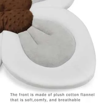 PandaEar Baby Bath Pad for Infant Newborn | Soft Flower Petals for Sink Bathtub Essentials Shower Gift (Grey)