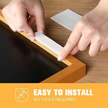 Zonon 40 Pairs (80 Strips) Picture Hanging Strips Picture Hanger Kit Heavy Duty Strips Removable Hook and Loop Tape Frame Picture Hanging Hooks(White, Large)