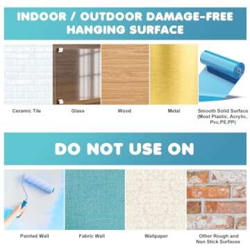 Zonon 40 Pairs (80 Strips) Picture Hanging Strips Picture Hanger Kit Heavy Duty Strips Removable Hook and Loop Tape Frame Picture Hanging Hooks(White, Large)