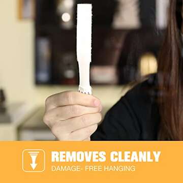 Zonon 40 Pairs (80 Strips) Picture Hanging Strips Picture Hanger Kit Heavy Duty Strips Removable Hook and Loop Tape Frame Picture Hanging Hooks(White, Large)