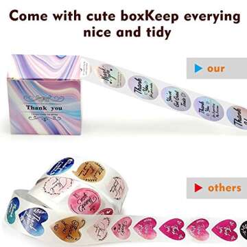 Purple Thank You Stickers for Small Businesses, 500PCS