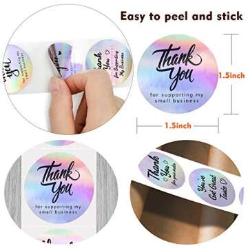 Purple Thank You Stickers for Small Businesses, 500PCS