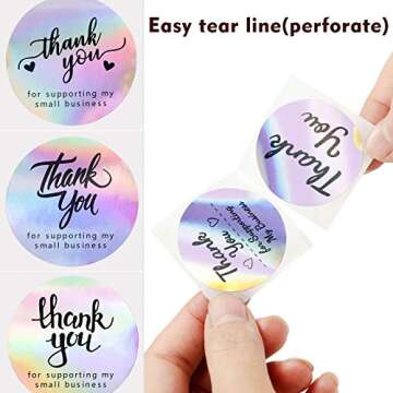 Purple Thank You Stickers for Small Businesses, 500PCS