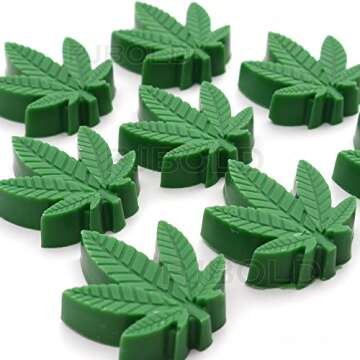 PJ BOLD Marijuana Cannabis Hemp Leaf Silicone Candy Molds, 3pk