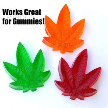 PJ BOLD Marijuana Cannabis Hemp Leaf Silicone Candy Molds, 3pk