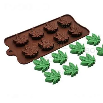 PJ BOLD Marijuana Cannabis Hemp Leaf Silicone Candy Molds, 3pk