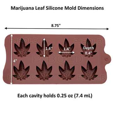 PJ BOLD Marijuana Cannabis Hemp Leaf Silicone Candy Molds, 3pk