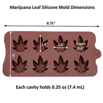 PJ BOLD Marijuana Cannabis Hemp Leaf Silicone Candy Molds, 3pk