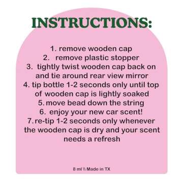 COOLGIRLCANDLES Pistachio Salted Caramel Hanging Car Air Freshener and Essential Oil Diffuser - Automobile Aromatherapy Diffuser Bottle