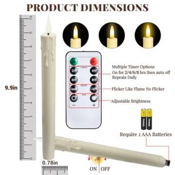 Sungege Flameless Taper Candles - Safe and Elegant Decor