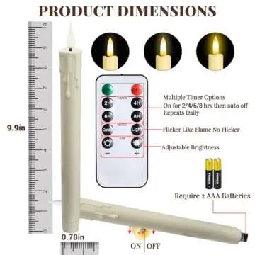 Sungege Flameless Taper Candles - Safe and Elegant Decor