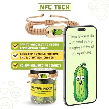 Positive Pickle Affirmation Jar with 60 Uplifting Cards