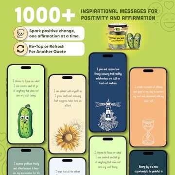 Positive Pickle Affirmation Jar with 60 Uplifting Cards