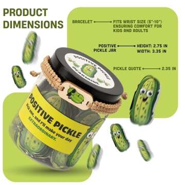 Positive Pickle Affirmation Jar with 60 Uplifting Cards