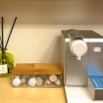 Kornerstore Compartment Organizer with Bamboo Lid - an Organizer and Storage Solution for Bathroom, Countertop - Qtip, Bathroom Accessories, Lash, Cotton Swabs, Coffee Pods, Tea Bags