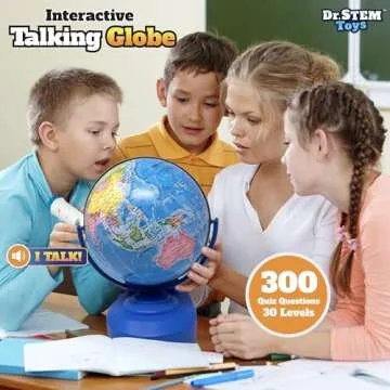 Dr. STEM Toys Interactive Talking Globe with Smart Pen, Game Panel, 300+ Geographic Quiz Questions, Touch & Learn, Music, and More - Educational Toy for Kids Ages 6+