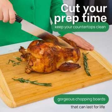 Sustainable GREENER CHEF Extra Large Bamboo Cutting Board