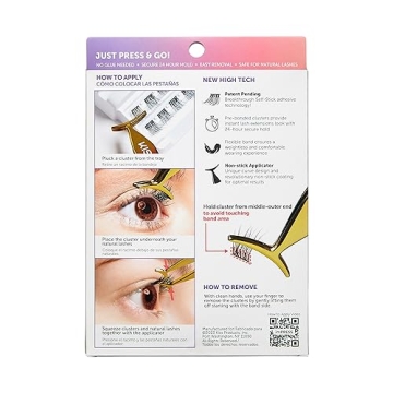 KISS imPRESS Falsies False Eyelashes, Lash Clusters, 'Natural', 12 mm, Includes 20 Clusters, 1 applicator, Contact Lens Friendly, Easy to Apply, Reusable Strip Lashes
