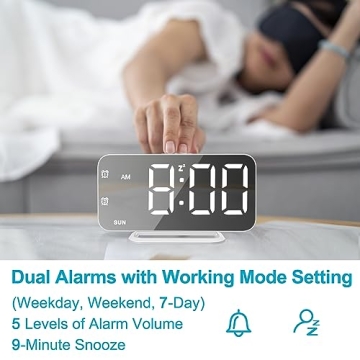Sleek Slim LED Alarm Clock with USB Ports - Modern Decor