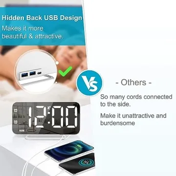 Sleek Slim LED Alarm Clock with USB Ports - Modern Decor