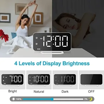 Sleek Slim LED Alarm Clock with USB Ports - Modern Decor