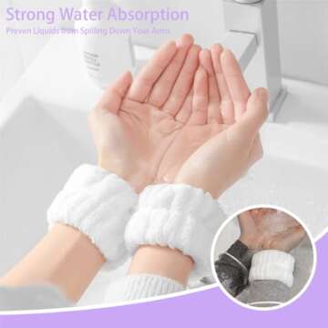10 Pcs Microfiber Spa Wrist Bands for Washing Face, Women's Wrist Towels for Washing Face, Absorbent...