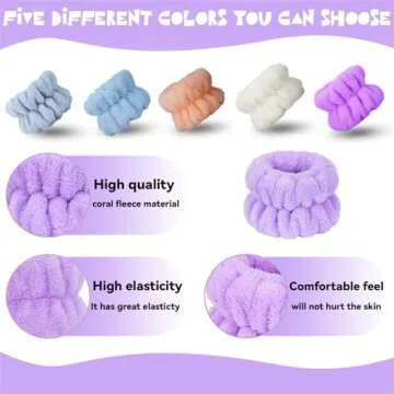 10 Pcs Microfiber Spa Wrist Bands for Washing Face, Women's Wrist Towels for Washing Face, Absorbent Face Washing Wristbands, Arm Bands for Washing Face, Arm Bands for Washing Face for Children