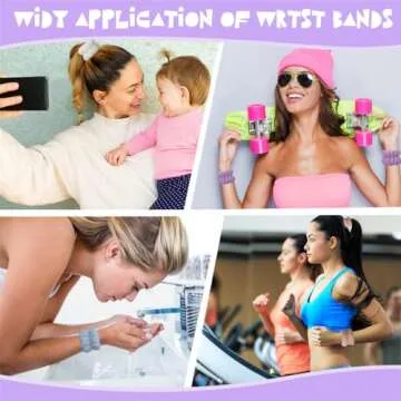 10 Pcs Microfiber Spa Wrist Bands for Washing Face, Women's Wrist Towels for Washing Face, Absorbent Face Washing Wristbands, Arm Bands for Washing Face, Arm Bands for Washing Face for Children