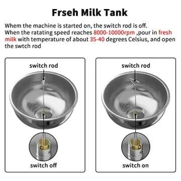 Milk Cream Centrifugal Separator Electric descremadora de leche 100L/H Capacity Cream Maker with 5L 304 Stainless Steel Bowl for Fresh Goat Cow Milk, 110V 100W
