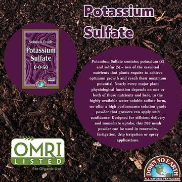 Down to Earth Organic Potassium Sulfate for Healthy Plants