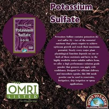 Down to Earth Organic Potassium Sulfate for Healthy Plants