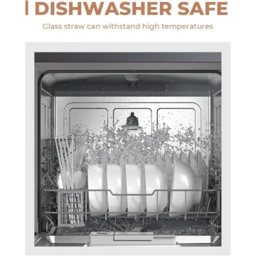 Foogwee 20 Pack Reusable Glass Straws Set for All Drinks